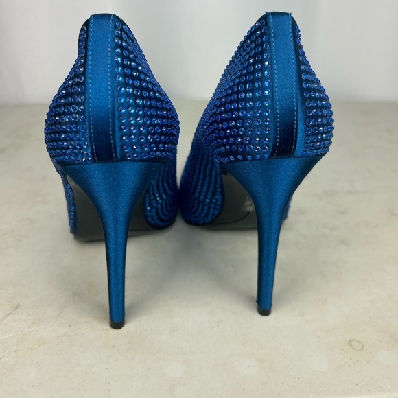 Nine West royal blue rhinestone stilettos - Picture 3 of 9